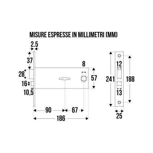 SERRATURA OMEC FASCIA SICURURA DM E90
