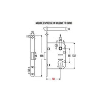SERRATURA MEDIA FORO YALE BT.18 ENT.50 CROMO SATIN