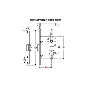 SERRATURA MEDIA FORO YALE BT.18 ENT.50 CROMO SATIN