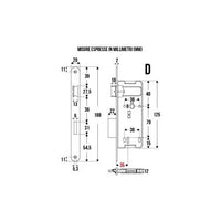 SERRATURA PATENT FT.20 DIST.70 ENT.35 OTTONATA
