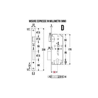 SERRATURA FORO YALE BT.22 ENT.50 BRONZATA