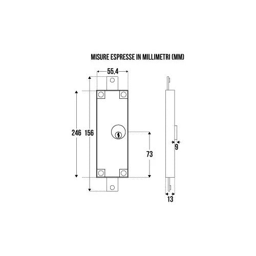 SERRATURA SERRANDA SCORREVOLE VERTICALE DESTRA