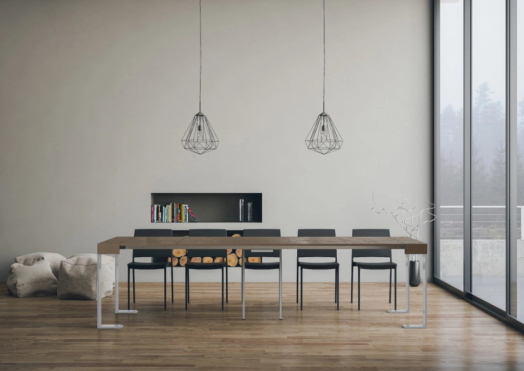 Consolle allungabile 90x40/300 cm Tekno Tortora telaio Bianco