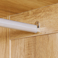 Armadio 2 Ante a Battente con 2 Cassetti 80x54x180 cm  con Asta Appendiabiti in Truciolato Color Legno