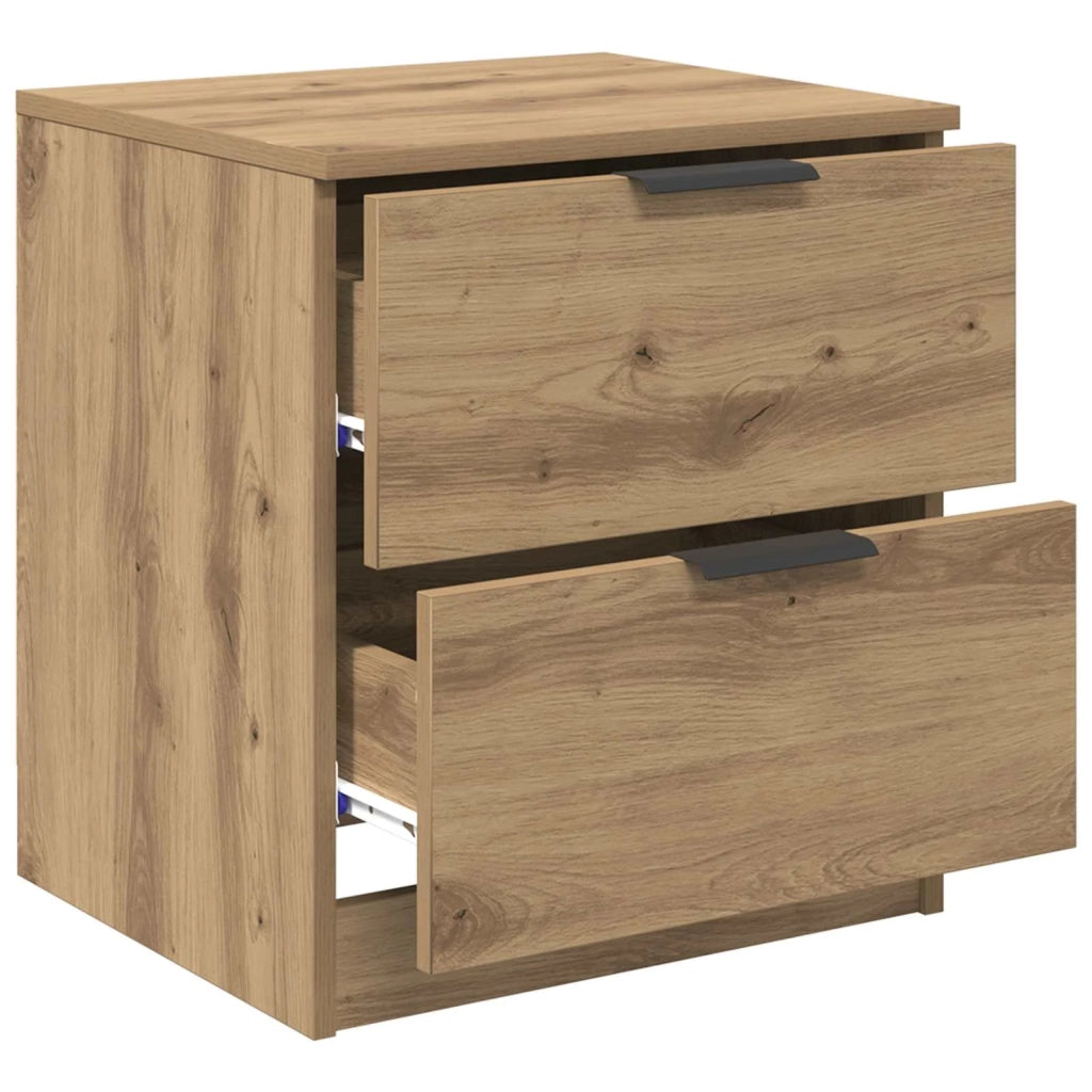 Armadio da Notte 2 pcs Rovere artigianale 45 x 39 x 50cm