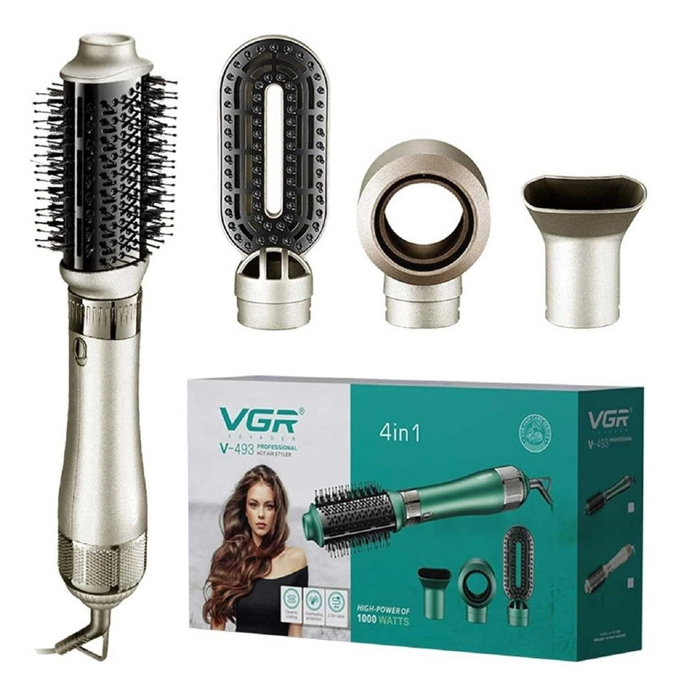 Trade Shop - Spazzola Asciugacapelli Ad Aria Calda 4 In 1 Multifunzionale 3 Temperature V-493 -