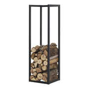 Portalegna 'Tanum' (LxPxA) 35 x 35 x 120 cm Deposito per Legna da Ardere Supporto in Acciaio per Tronchi da Legnaia - Nero [en.casa]