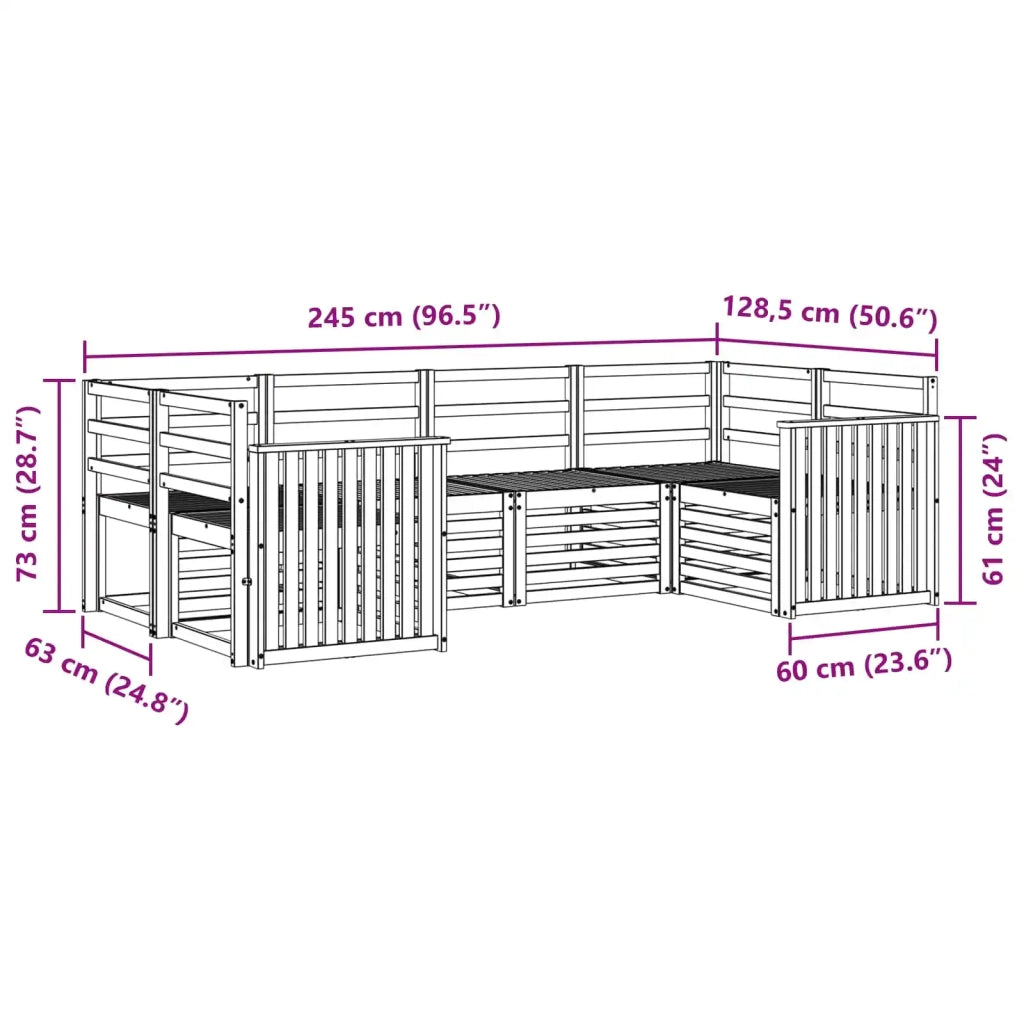 Set divano sezionale 6 pcs Naturale
