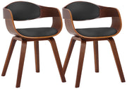 Set di 2 sedie Kingston in finta pelle Noce/nero
