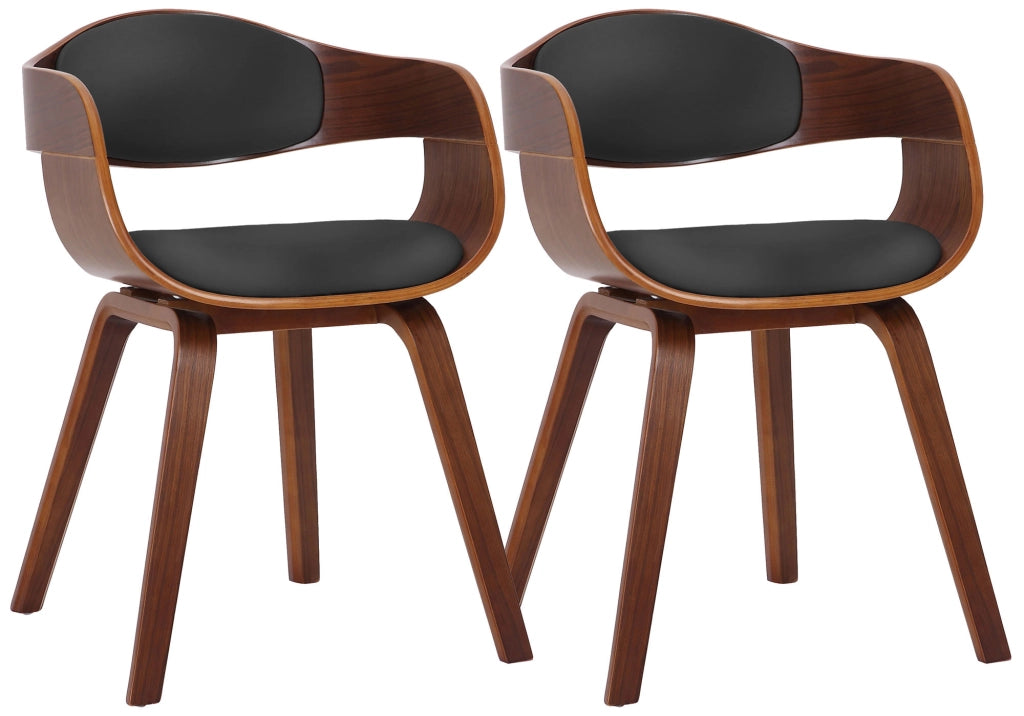 Set di 2 sedie Kingston in finta pelle Noce/nero