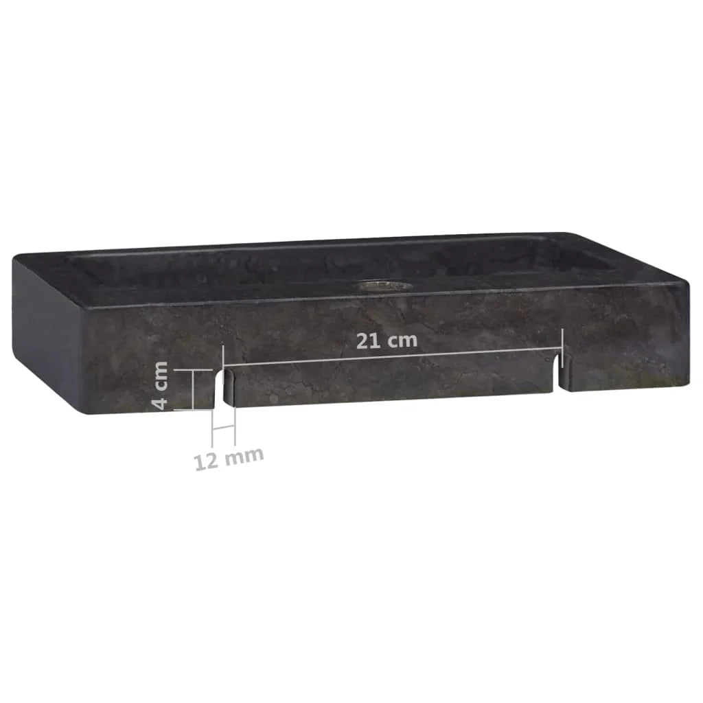 Lavandino da bagno lavabo da appoggio lavabo da WC lavabo da bagno lavabo da interno 38 x 24 cm marmo nero 02_0002831