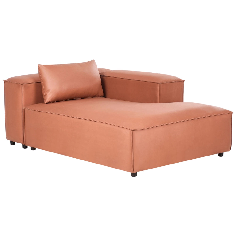 Chaise Lounge a sinistra Rivestimento in tessuto marrone dorato stile moderno