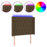 Testiera | Testata a LED Marrone Scuro 103x16x118/128 cm in Tessuto