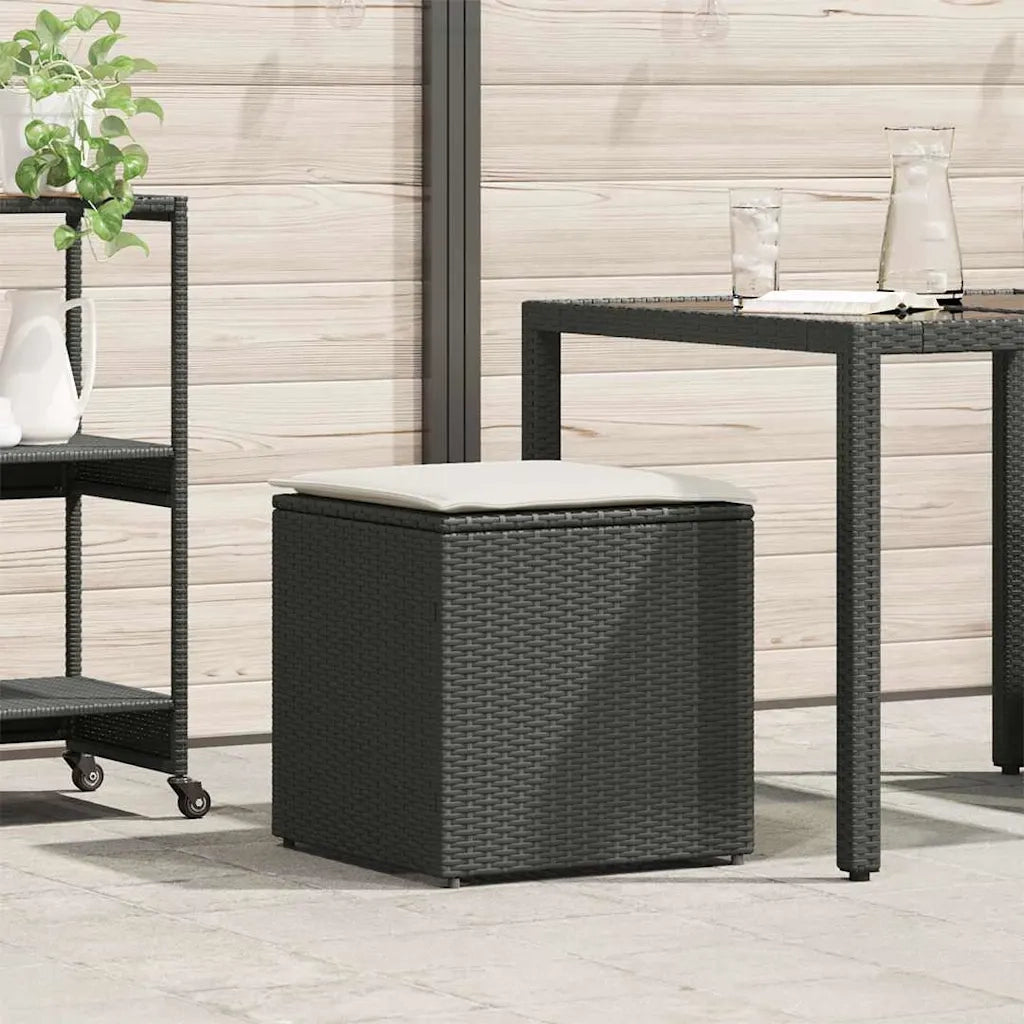 Scatola per Cuscini Nero 50 x 50 x 50 cm polyrattan 365408