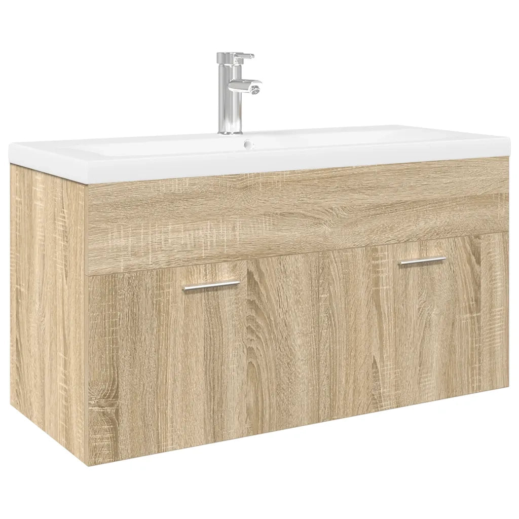 Mobile da Bagno con Lavabo Integrato Rovere Sonoma 3325016