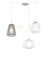 SOSPENSIONE BIANCO 3 LUCI SPOSTABILE VETRI ALPHA TR + BETA TR + GAMMA FU 1176BI-S3 S ABG-TF