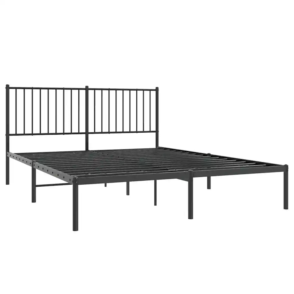 Giroletto con Testiera in Metallo Nero 150x200 cm 350866