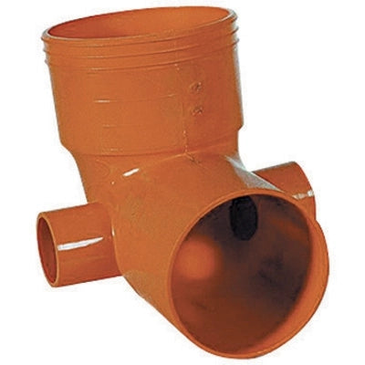 CURVA WC  2 ATTACCHI IN PVC ARANCIO- Diam. 100 att. Diam. 50- senza- pezzi 1