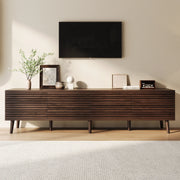 Mobile porta TV con 4 ante e 6 vani aperti, passacavi, per soggiorno, in MDF e truciolare, noce, 180 × 40 × 46 cm