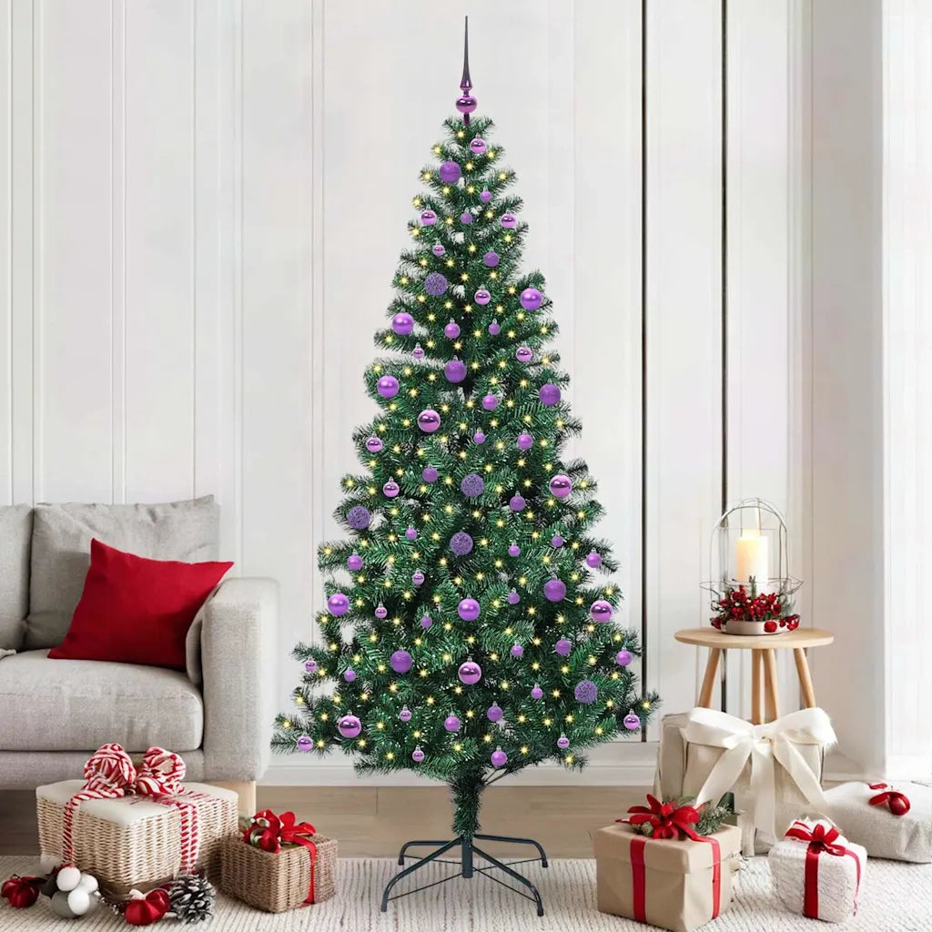 Albero di Natale | Decorazioni natalizie artificiale con luci integrate Verde 210 cm