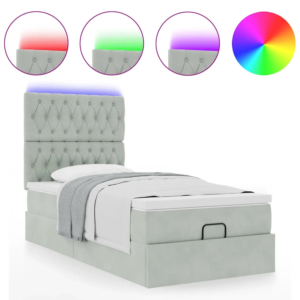 Struttura Letto Pouf con Materassi 80x200 cm in Velluto 3314354