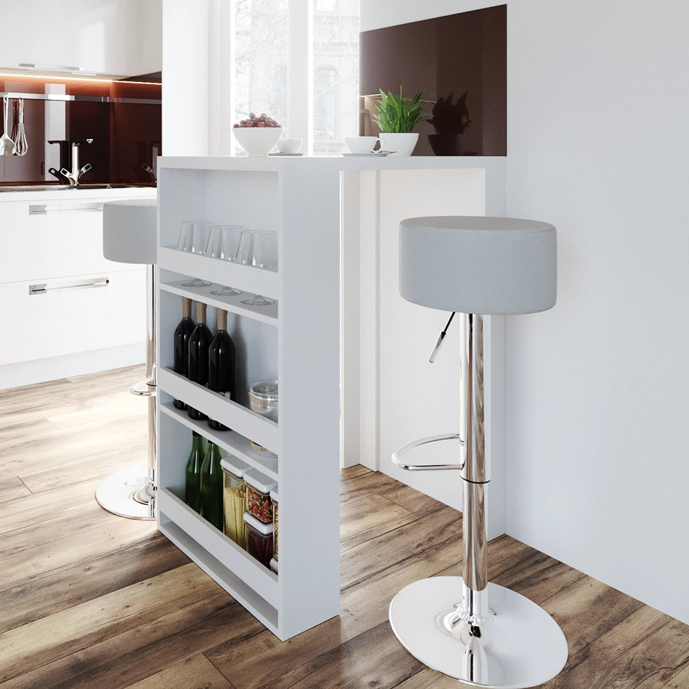 Vicco Tavolo bar con sgabelli Bianco 57 x 80 cm con 2 sgabelli da bar