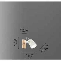 APPLIQUE EDA E14 12X17XH13CM BIANCA / LEGNO.