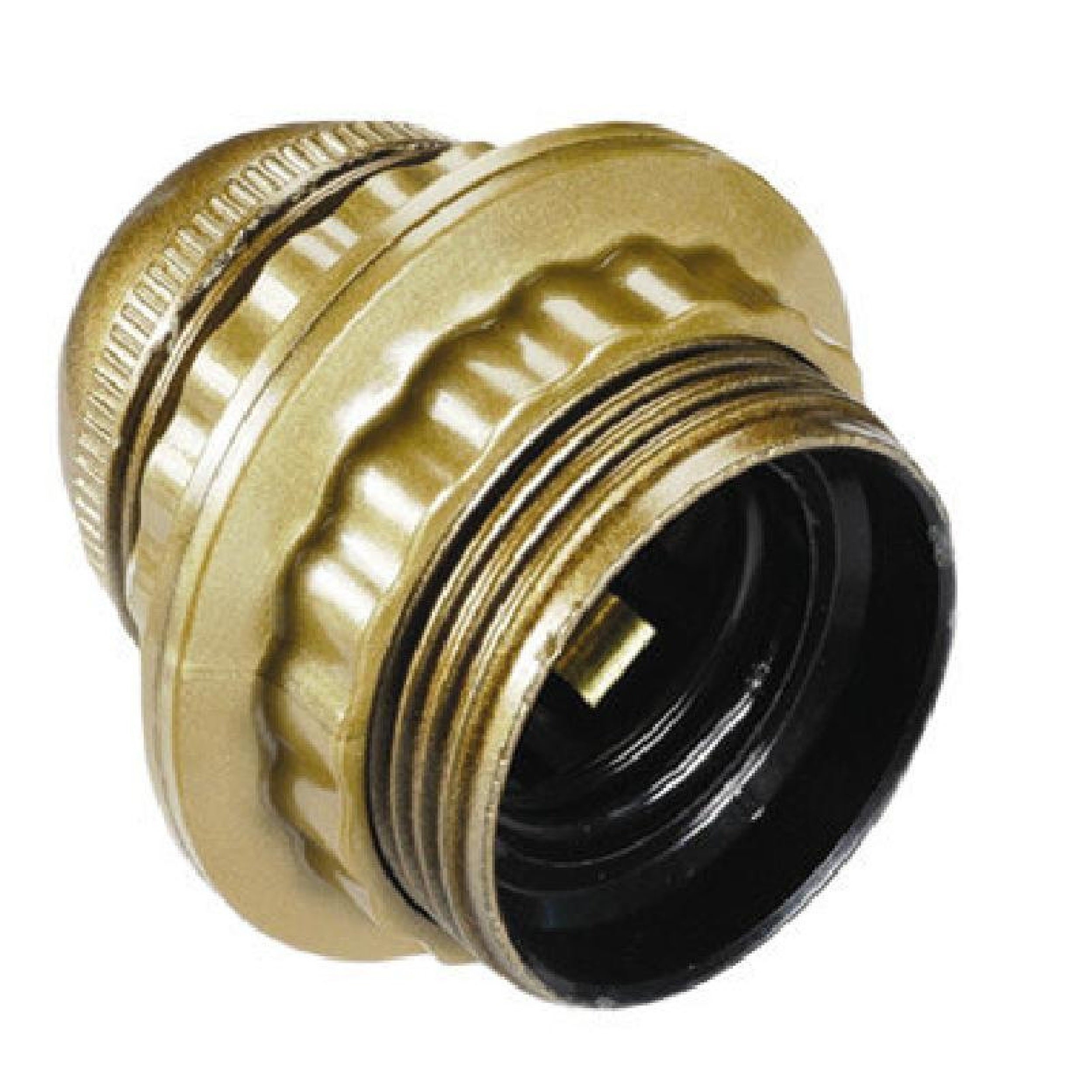 PORTALAMPADA E27 FILETTATO CON GHIERA ORO.