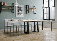 Consolle allungabile 90x40/288 cm Asira Bianco Frassino telaio Antracite