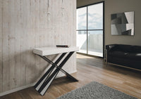 Consolle allungabile 90x40/196 cm Diagis Small Bianco Frassino telaio Antracite