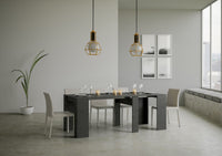 Consolle allungabile 90x48/308 cm Base Antracite Spatolato