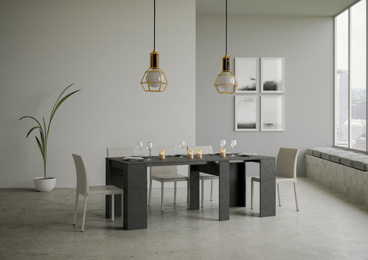 Consolle allungabile 90x48/204 cm Base Small Antracite Spatolato