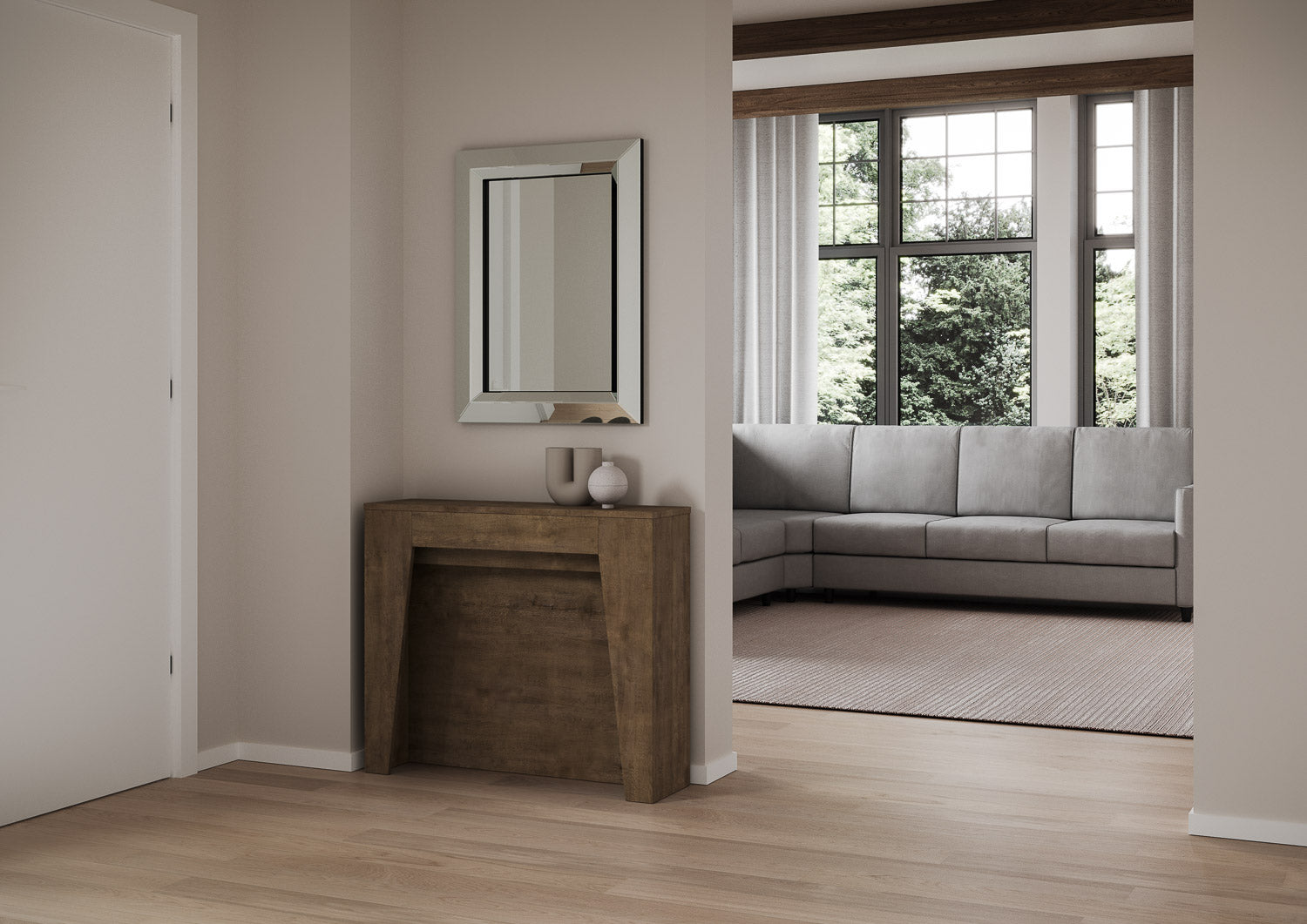 Consolle allungabile 90x25/211 cm Aneya Noce