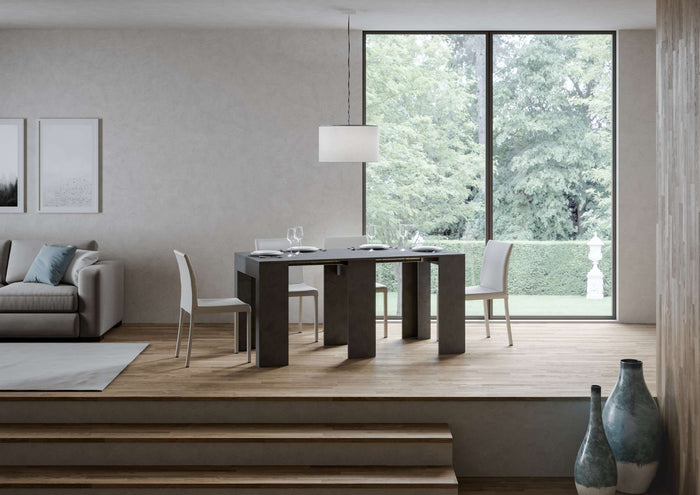 Consolle allungabile 78x47/299 cm Allex Antracite Spatolato