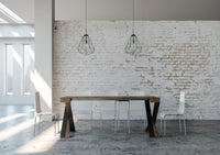 Consolle allungabile 90x40/196 cm Diagis Small Noce telaio Antracite