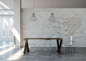 Consolle allungabile 90x40/196 cm Diagis Small Noce telaio Antracite