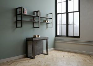 Consolle allungabile 90x40/288 cm Asira Cemento telaio Antracite