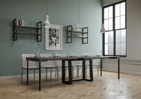 Consolle allungabile 90x40/288 cm Asira Cemento telaio Antracite