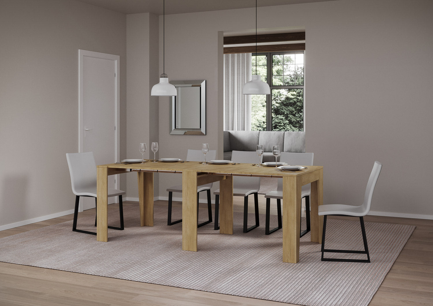 Consolle allungabile 90x25/211 cm Aneya Quercia Natura