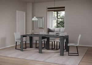 Consolle allungabile 90x25/211 cm Aneya Antracite Spatolato