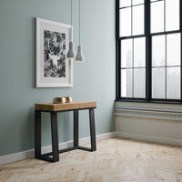 Consolle allungabile 90x40/288 cm Asira Quercia Natura telaio Antracite