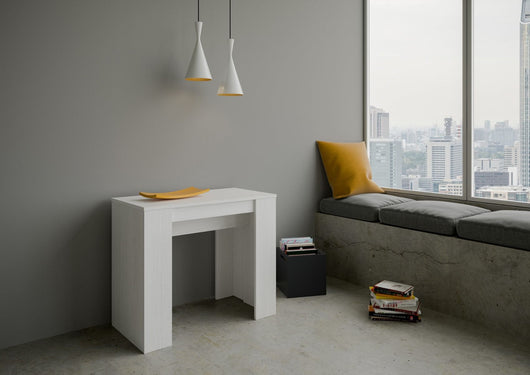 Consolle allungabile 90x48/204 cm Base Small Bianco Frassino