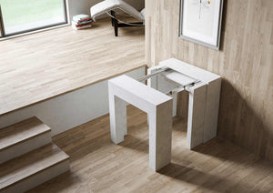 Consolle allungabile 78x47/299 cm Allex Bianco Spatolato