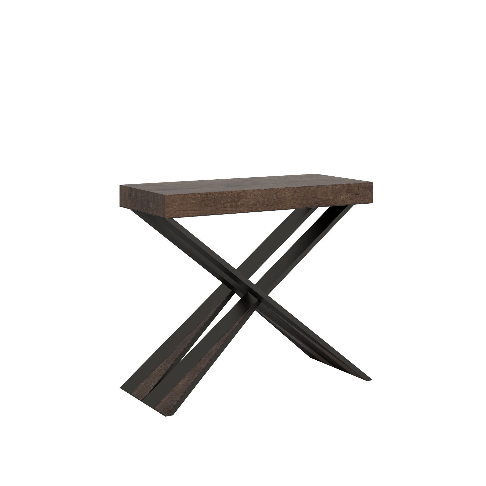 Consolle allungabile 90x40/300 cm Diagis Noce telaio Antracite