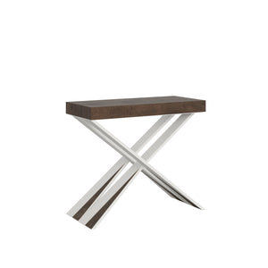 Consolle allungabile 90x40/196 cm Diagis Small Noce telaio Bianco