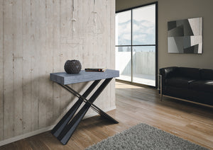 Consolle allungabile 90x40/300 cm Diagis Cemento telaio Antracite