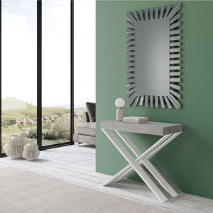 Consolle allungabile 90x40/196 cm Diagis Small Cemento telaio Bianco