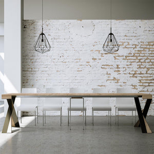 Consolle allungabile 90x40/300 cm Diagis Quercia Natura telaio Antracite