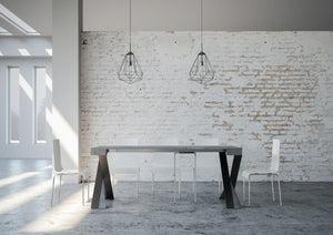 Consolle allungabile 90x40/300 cm Diagis Cemento telaio Antracite