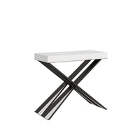 Consolle allungabile 90x40/196 cm Diago Small Premium Bianco Frassino telaio Antracite